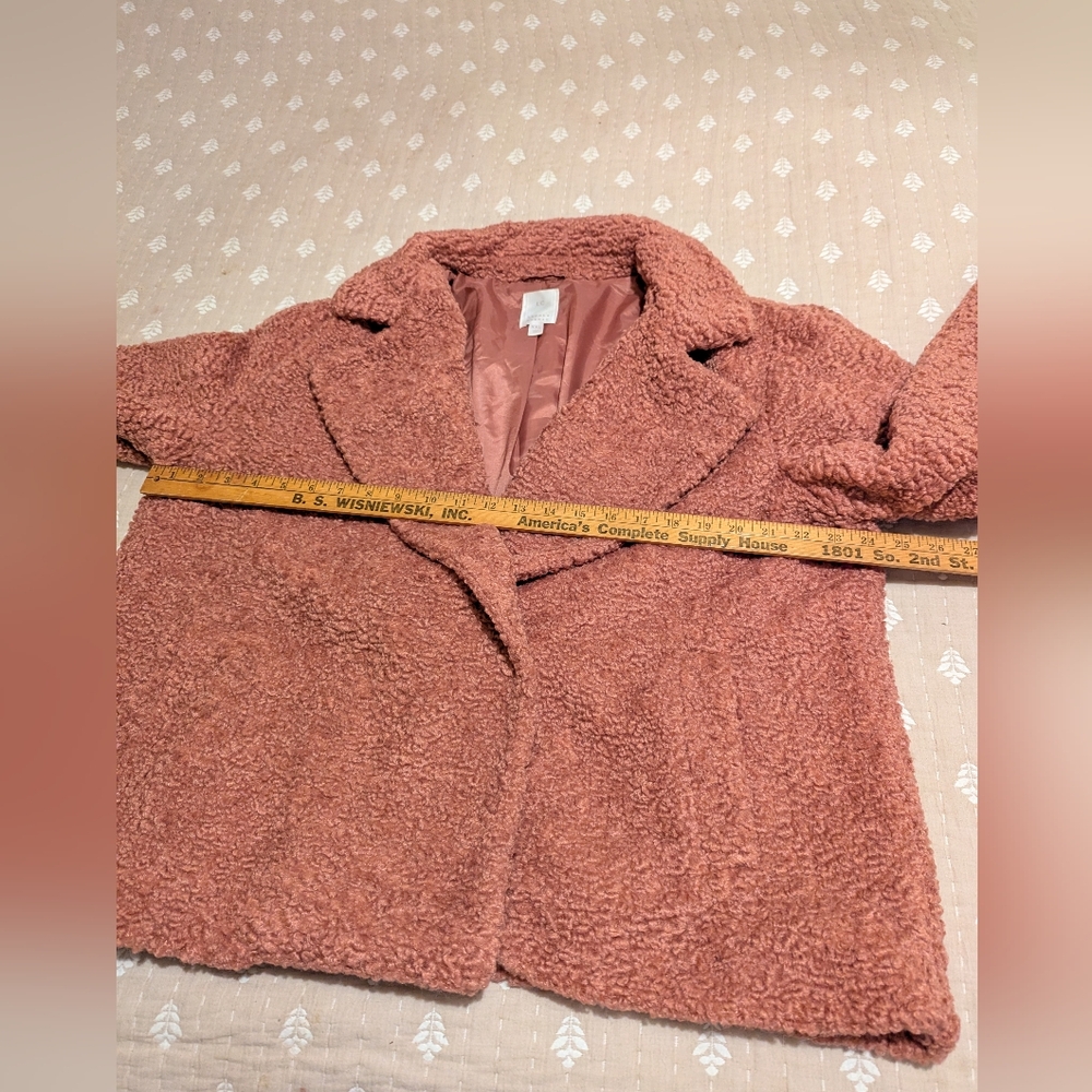 LC Lauren Conrad Pink Teddy Jacket coat xxl - Picture 9 of 10